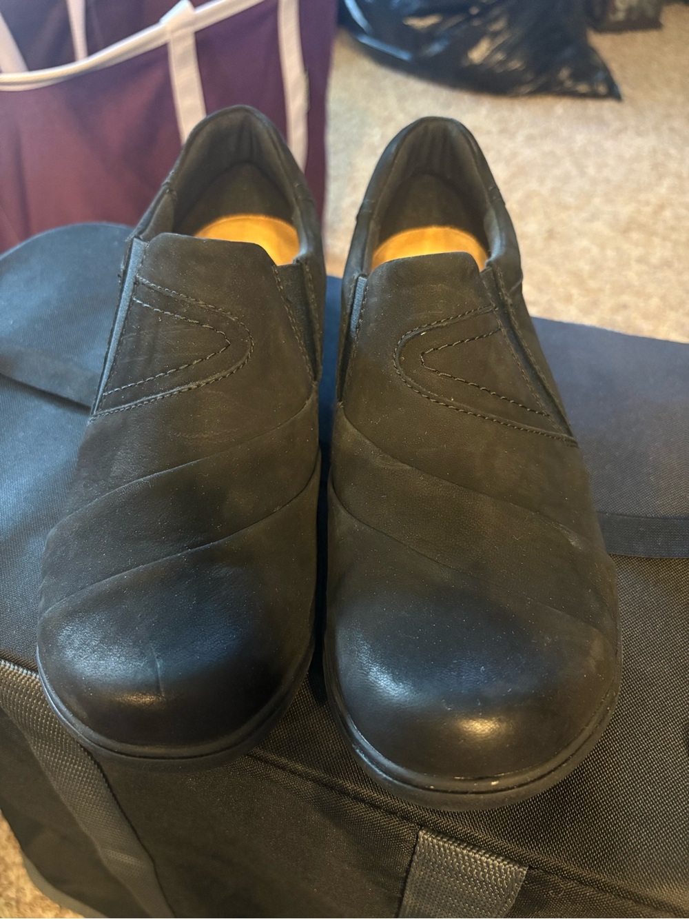 Clarks Women's Black Slip-On Comfort Shoes